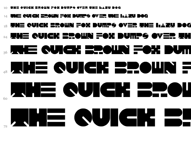Push The Button font waterfall